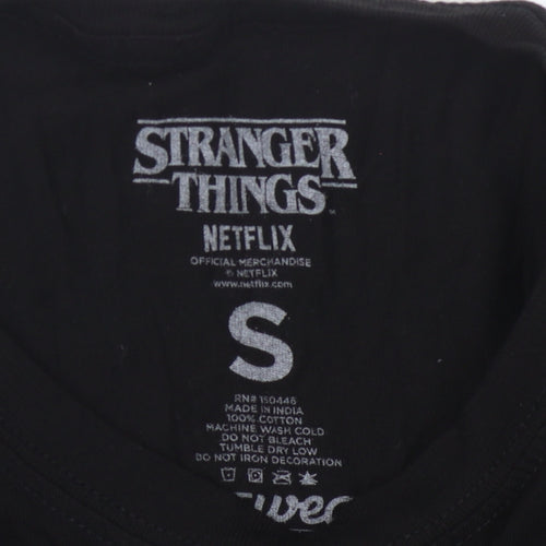 Stranger Things Unisex Black Graphic T-Shirt S