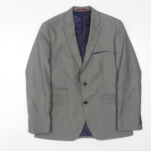 Burton Menswear Grey Blazer - 40R, Men's Tailored Fit