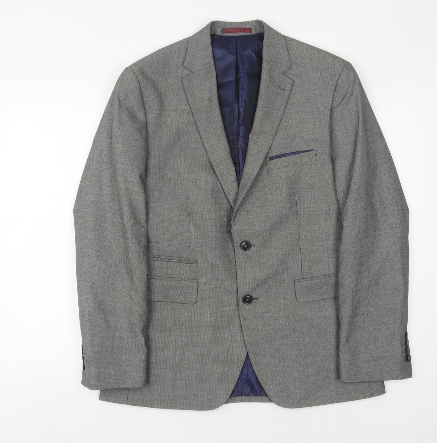 Burton Menswear Grey Blazer - 40R, Men's Tailored Fit