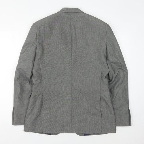 Burton Menswear Grey Blazer - 40R, Men's Tailored Fit