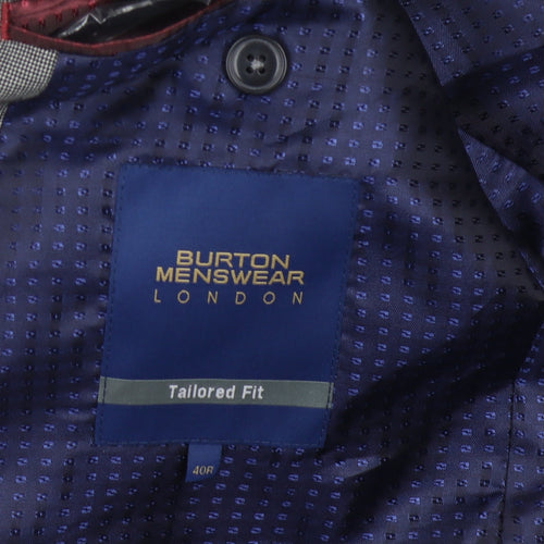 Burton Menswear Grey Blazer - 40R, Men's Tailored Fit