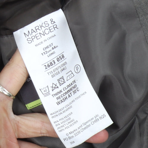 Marks and Spencer Men's Beige Blazer 44L Long
