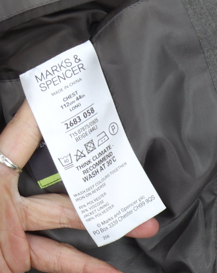 Marks and Spencer Men's Beige Blazer 44L Long