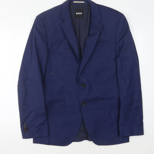 BOSS Men's Blue Blazer Jacket, Size 40R Classic Style