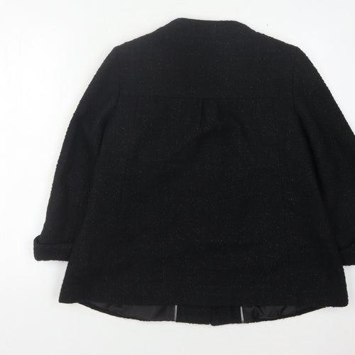 Klass Collection Women's Black Mid-Length Coat 3/4 Sleeve