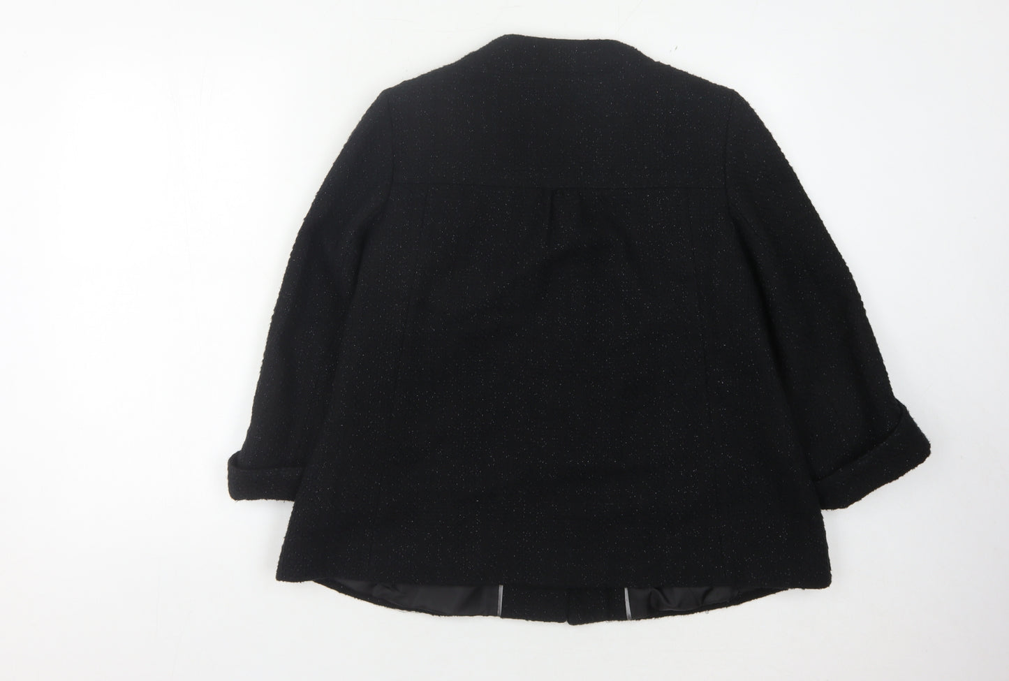 Klass Collection Women's Black Mid-Length Coat 3/4 Sleeve