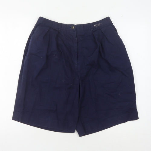 Long Tall Sally Women's Blue Pleated Cotton Shorts