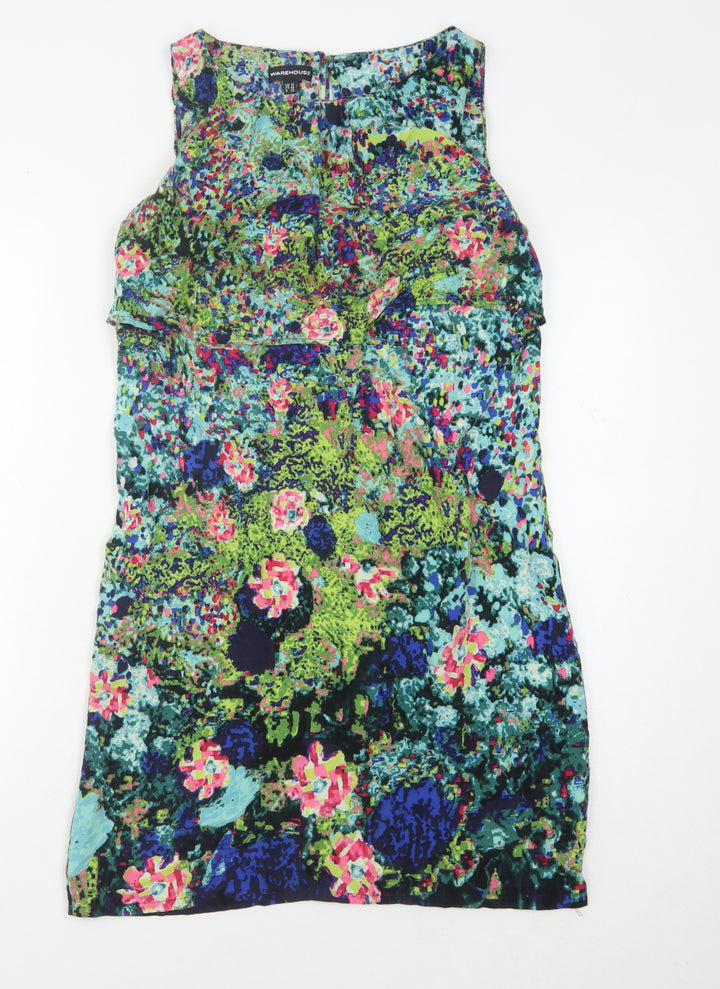 Warehouse Women's Multicoloured Floral Dress Size 12