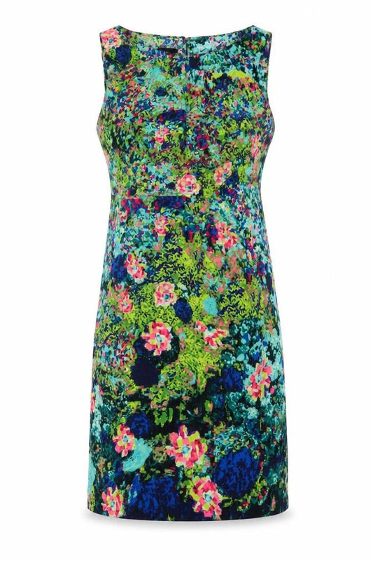 Front view of Warehouse Women's Multicoloured Floral Dress, size 12