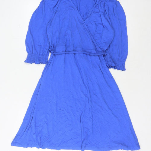 French Connection Women's Blue V-Neck Dress Size 12