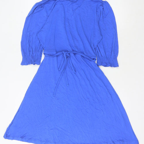 French Connection Women's Blue V-Neck Dress Size 12