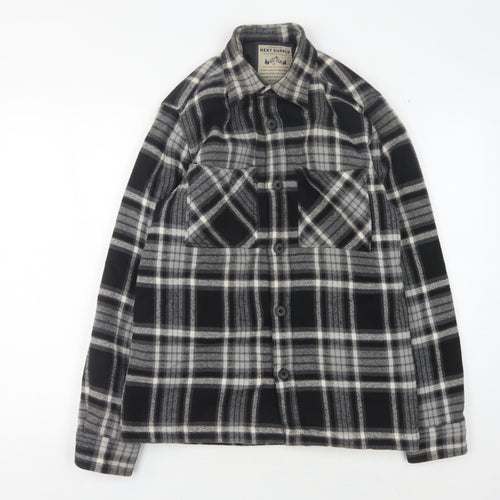 Next Men's Black Plaid Flannel Jacket S