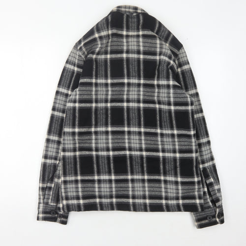 Next Men's Black Plaid Flannel Jacket S