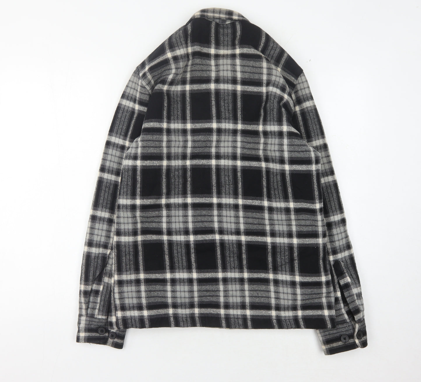 Next Men's Black Plaid Flannel Jacket S