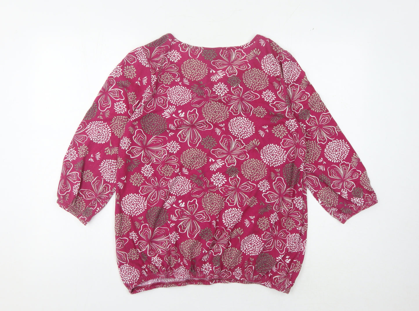 Women's Multicoloured Floral 3/4 Sleeve Top Size 14