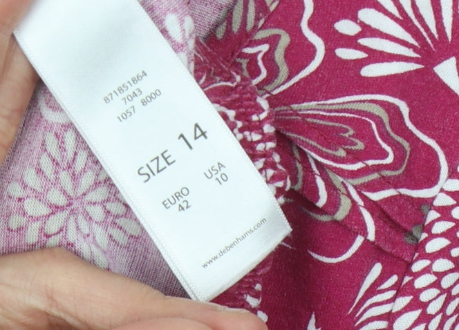 Women's Multicoloured Floral 3/4 Sleeve Top Size 14