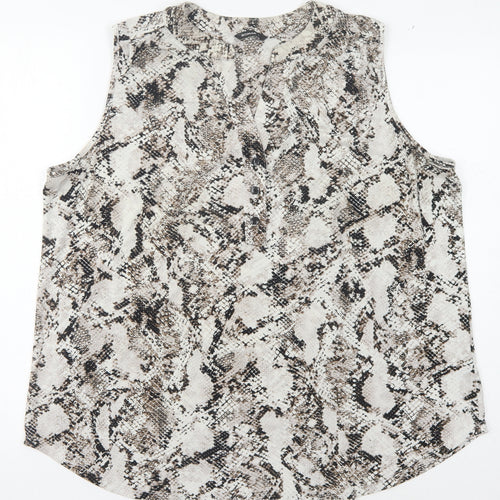 Roman Women's Multicoloured Animal Print Sleeveless Blouse
