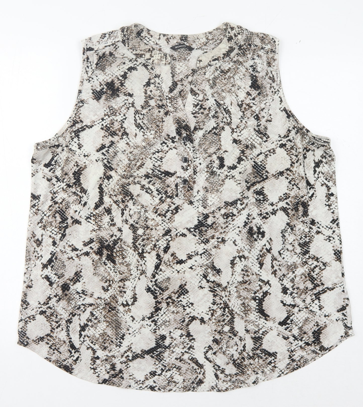Roman Women's Multicoloured Animal Print Sleeveless Blouse