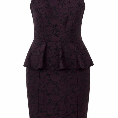 Warehouse Women's Purple Peplum Pencil Dress Size 10