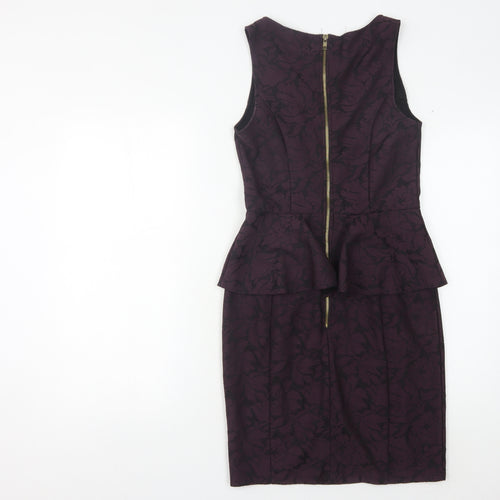 Warehouse Women's Purple Peplum Pencil Dress Size 10