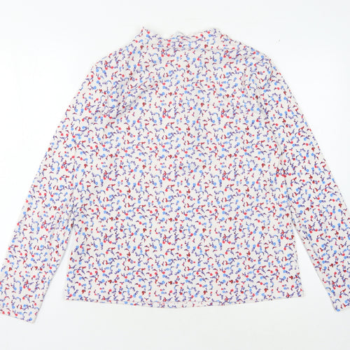 M&Co Women's Multicoloured Floral Mock Neck Top, Size 12