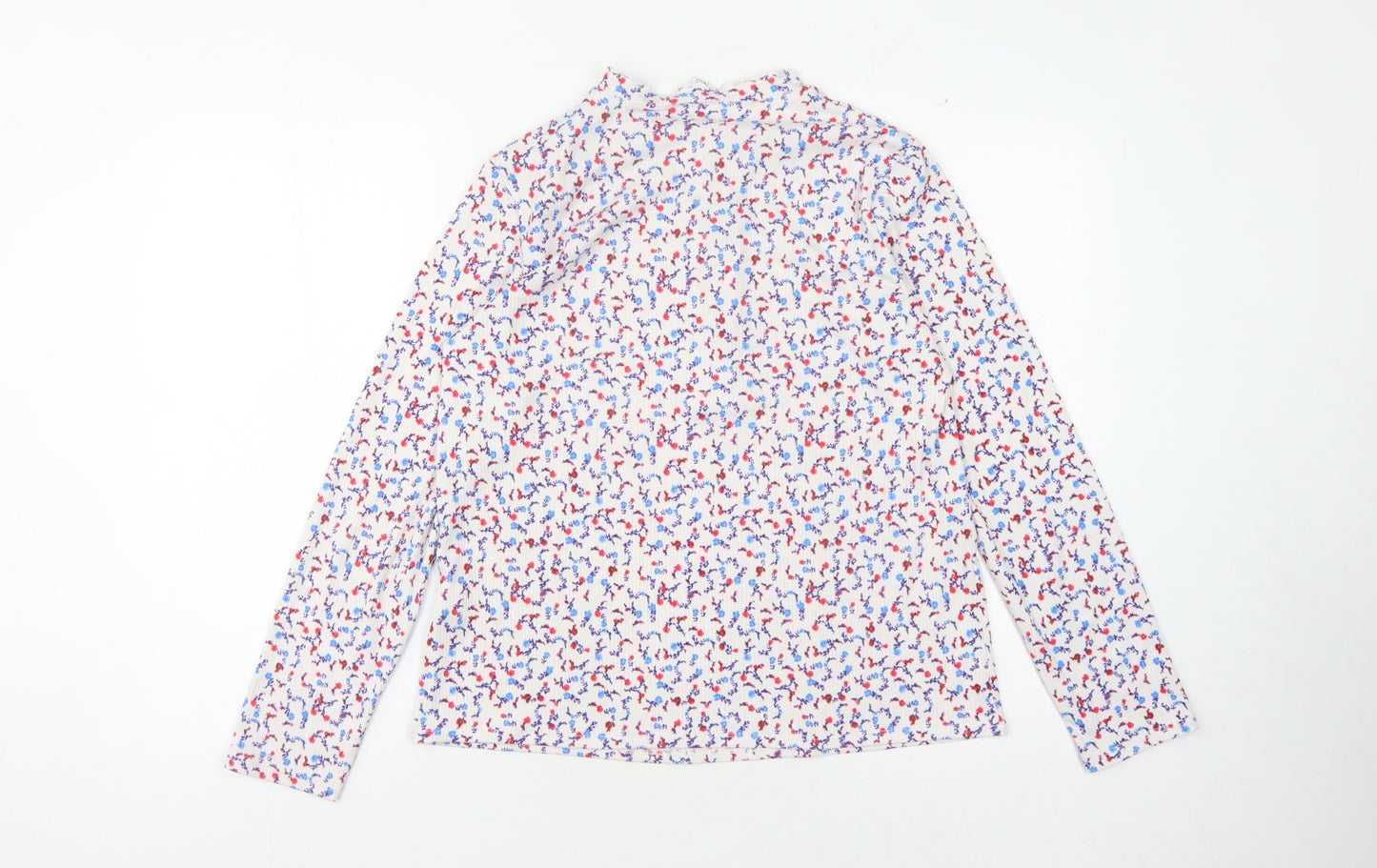 M&Co Women's Multicoloured Floral Mock Neck Top, Size 12