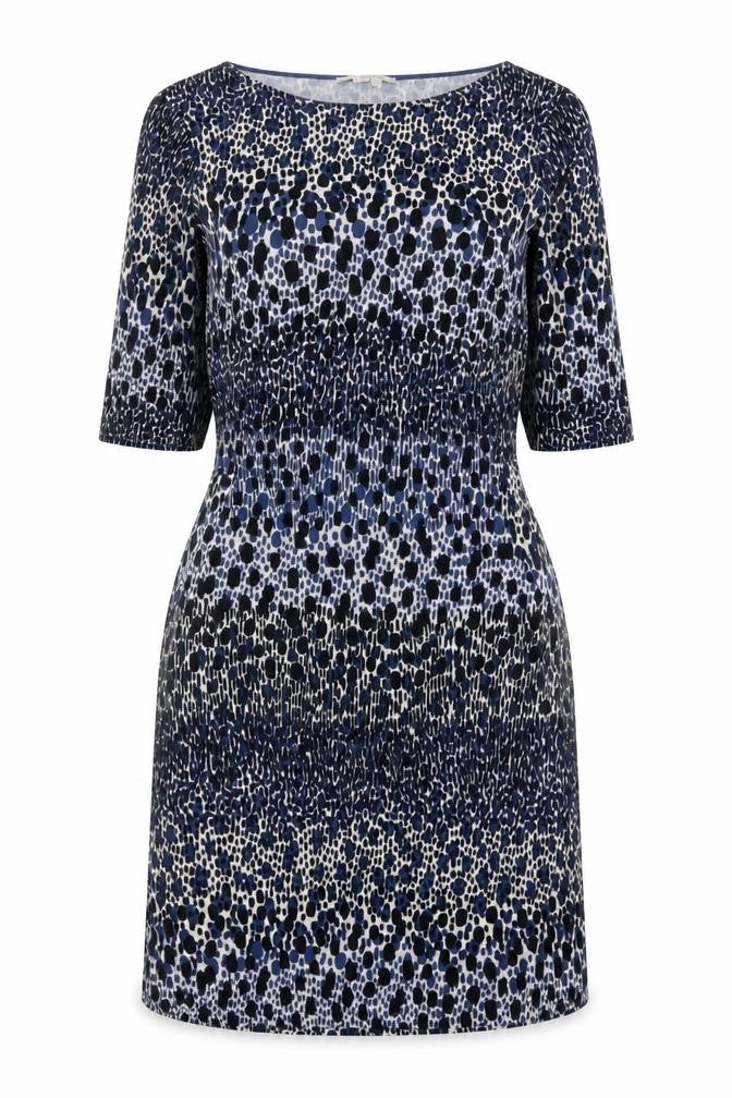 Boden Women Blue Animal Print Dress Size 12