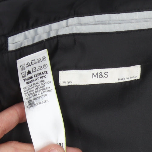 Marks and Spencer Boys Black Suit Jacket 16 Years