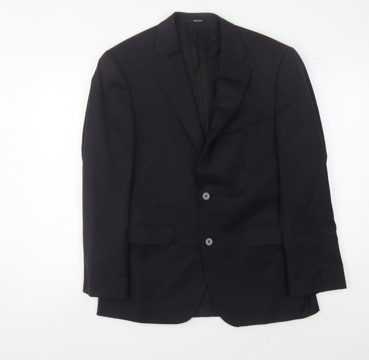 Baumler Men's Blue Single Breasted Wool Suit Jacket Size 48
