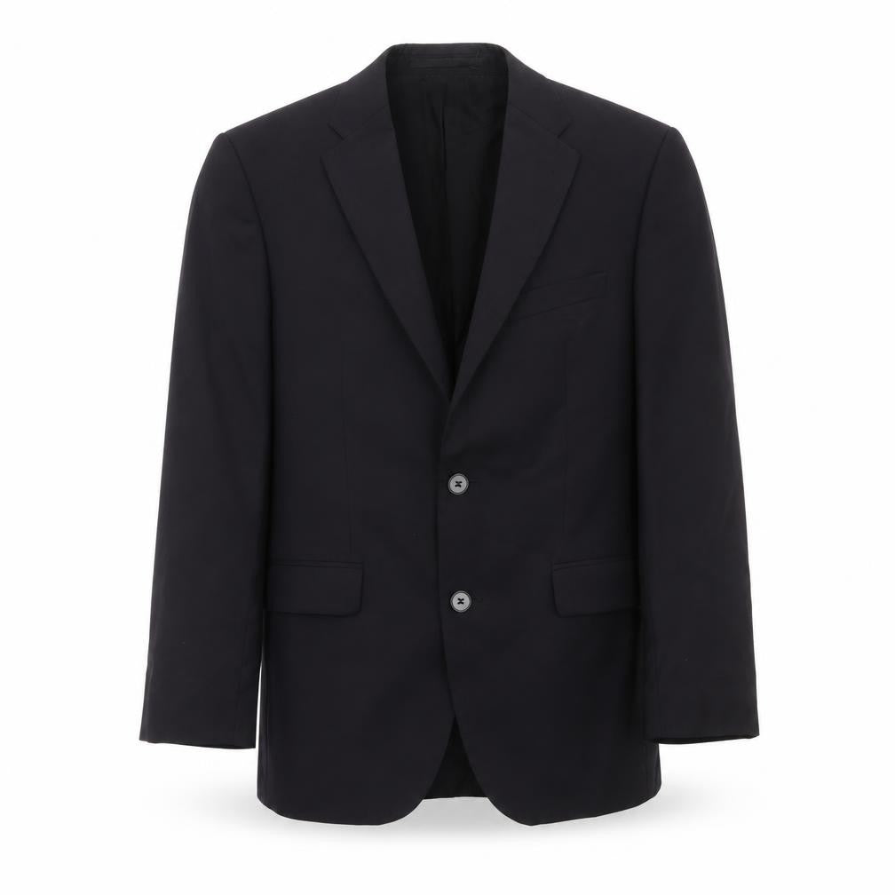 Front view of Bäumler Men's Blue Single Breasted Wool Suit Jacket, size 48