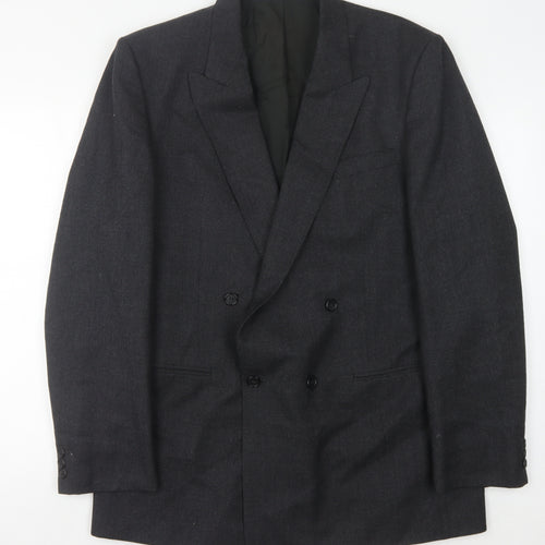 Pin Stripe Men's Black Blazer, Size 42L Formal Jacket