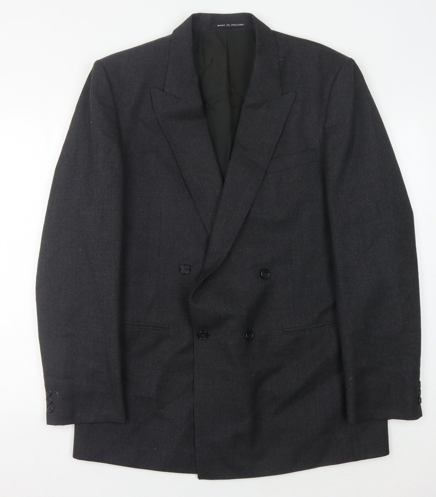 Pin Stripe Men's Black Blazer, Size 42L Formal Jacket
