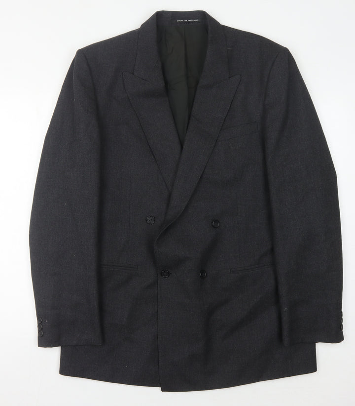 Pin Stripe Men's Black Blazer, Size 42L Formal Jacket
