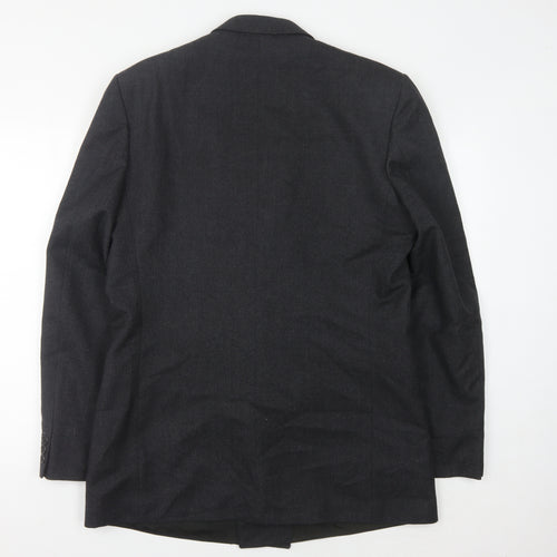 Pin Stripe Men's Black Blazer, Size 42L Formal Jacket