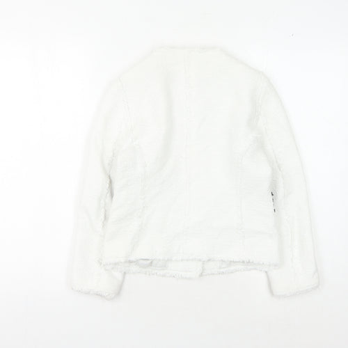 Zara Women's White Bouclé Blazer S