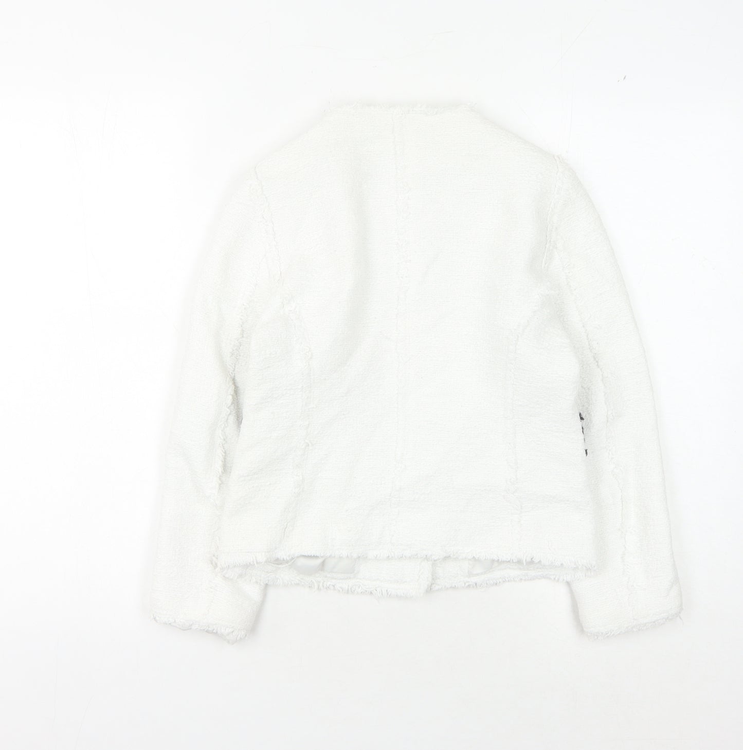 Zara Women's White Bouclé Blazer S