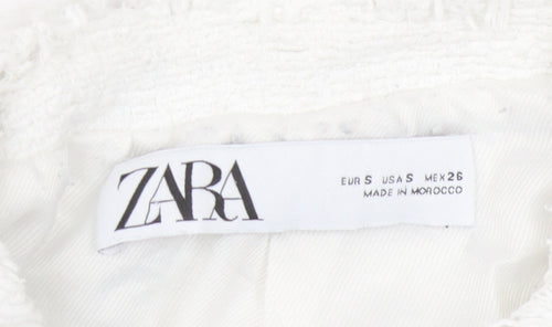 Zara Women's White Bouclé Blazer S
