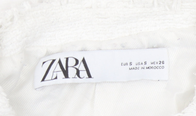 Zara Women's White Bouclé Blazer S