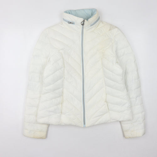 Nautica Women's Ivory Puffer Jacket L Lightweight