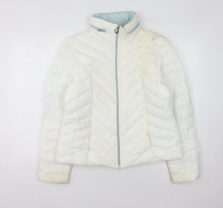 Nautica Women's Ivory Puffer Jacket L Lightweight