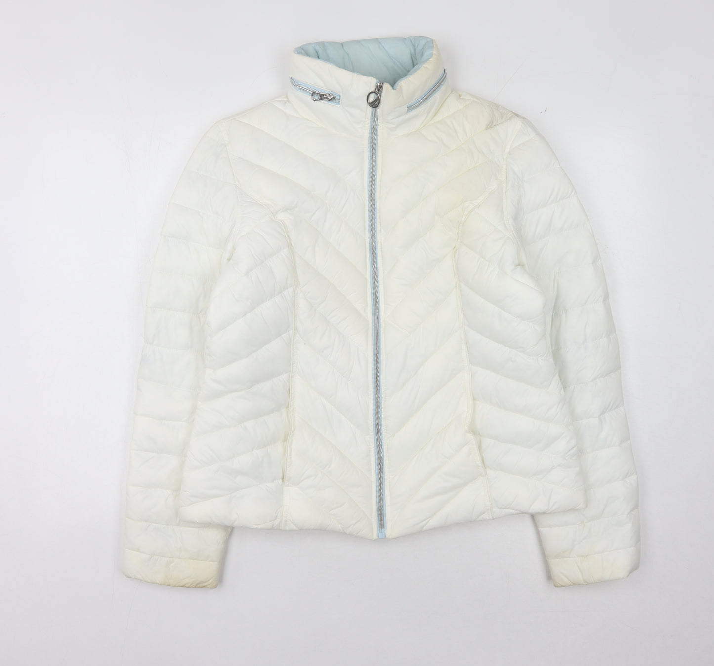 Nautica Women's Ivory Puffer Jacket L Lightweight