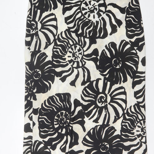 Topshop Women's Black Floral Pencil Skirt Size 18