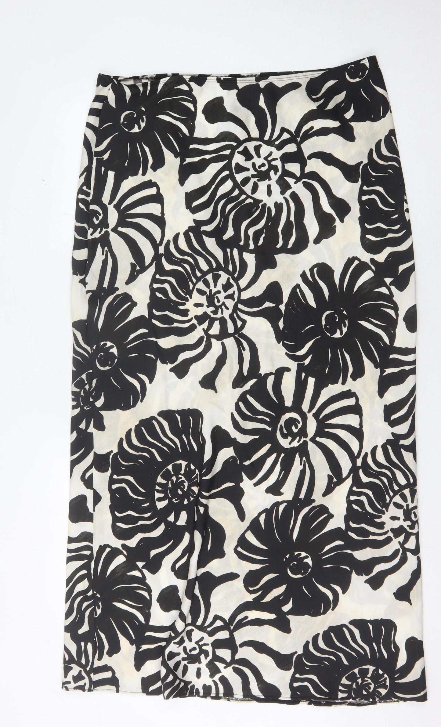 Topshop Women's Black Floral Pencil Skirt Size 18
