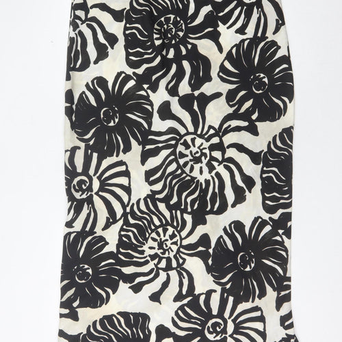 Topshop Women's Black Floral Pencil Skirt Size 18
