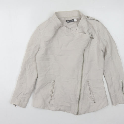 Mint Velvet Women's Beige Size 8 Motorcycle Jacket