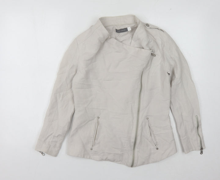 Mint Velvet Women's Beige Size 8 Motorcycle Jacket