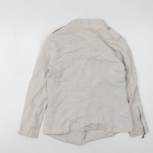 Mint Velvet Women's Beige Size 8 Motorcycle Jacket