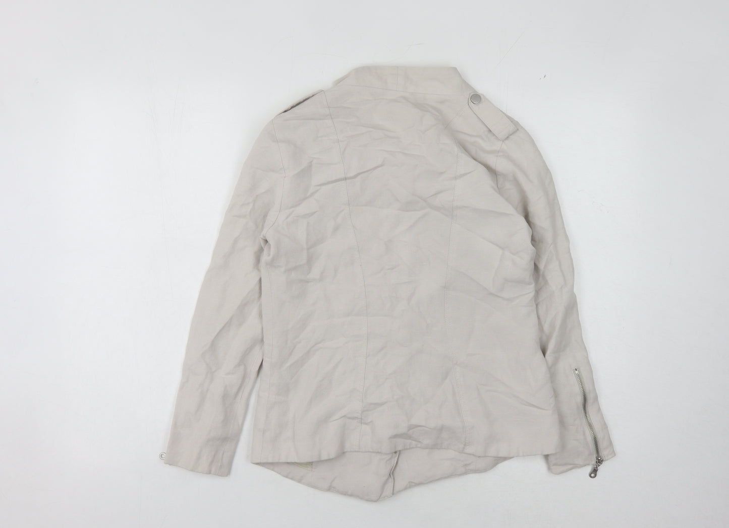 Mint Velvet Women's Beige Size 8 Motorcycle Jacket