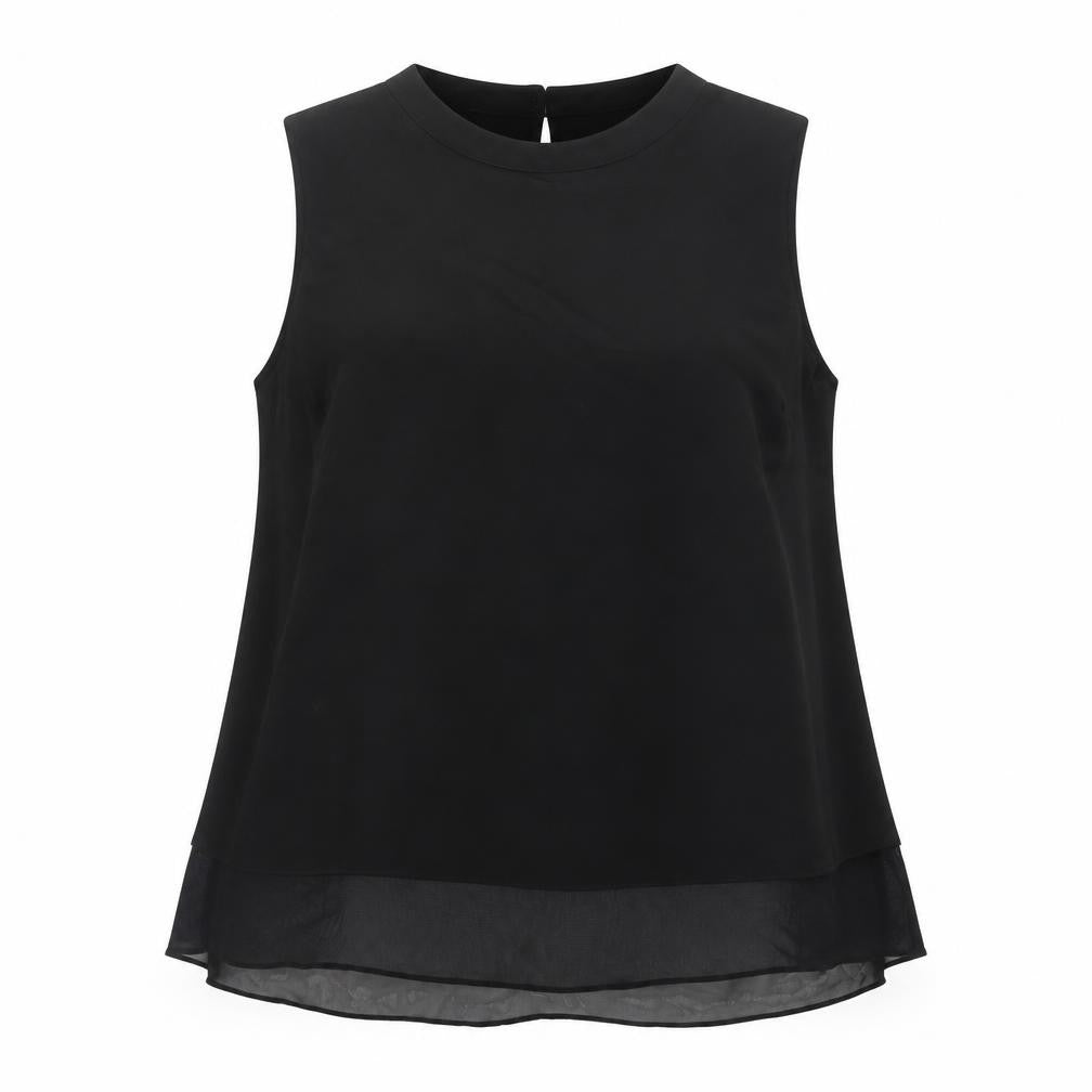 Front view of Marc New York Women's Black Sleeveless Blouse XL