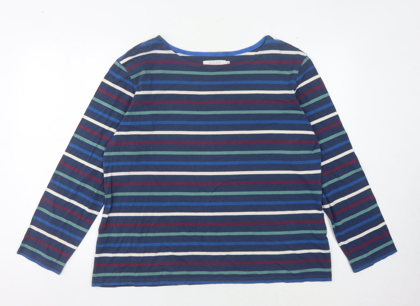 Seasalt Women's Multicoloured Striped Boat Neck T-Shirt